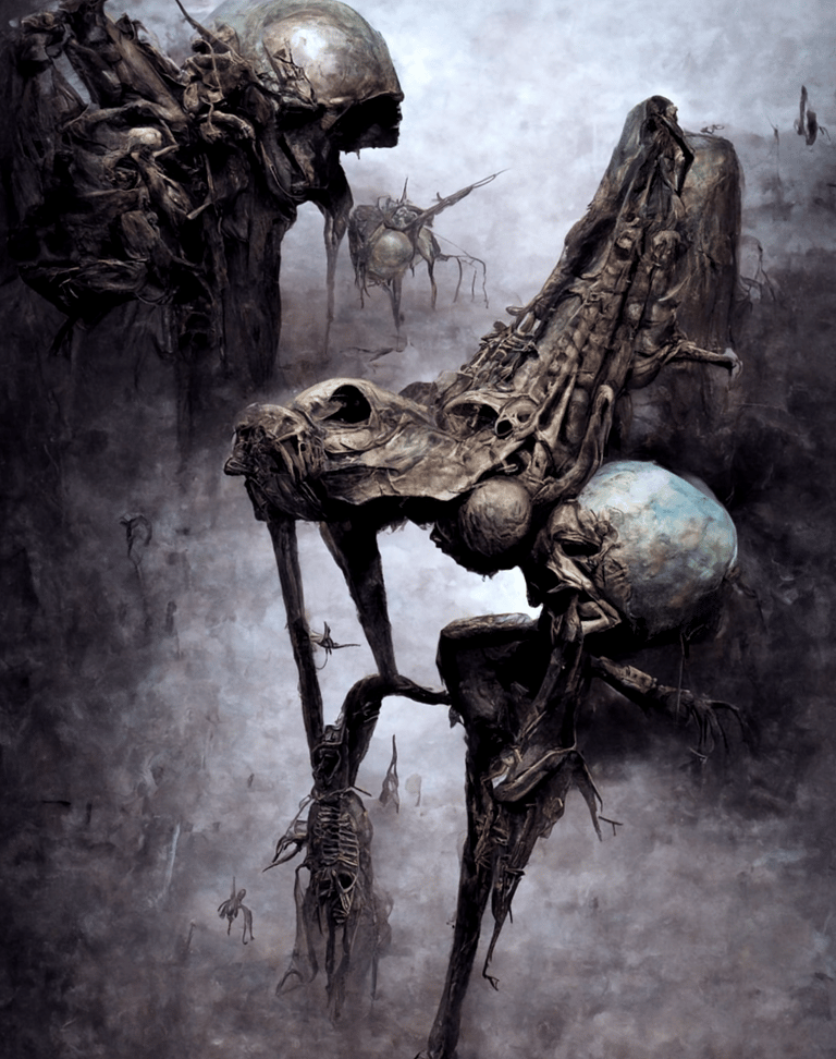 a painting of a alien
