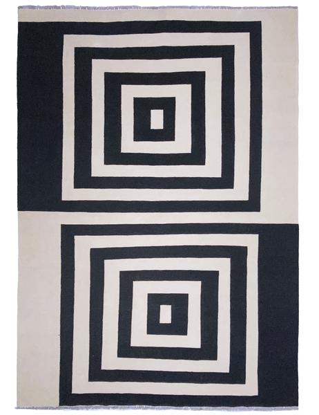 SQUARED KILIM - 242cm x 171cm (7'11 x 5'7) - MODERN RUGS - HANDMADE RUG COMPANY