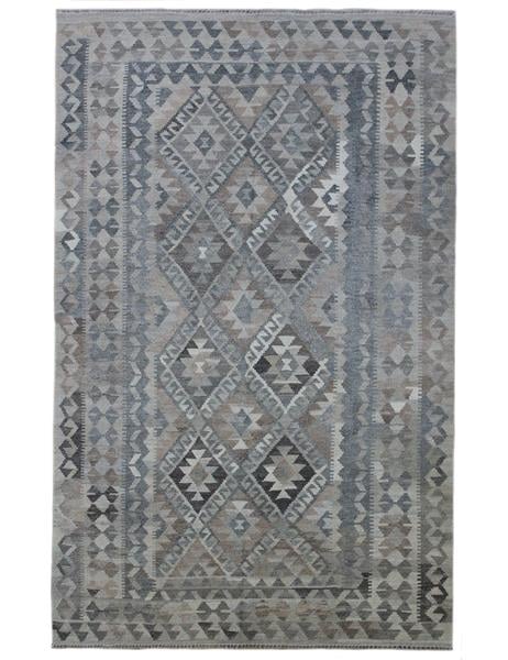 RAW KILIM - 256cm x 155cm (8'5 x 5'1) - GREY KILIM - HANDMADE RUG COMPANY