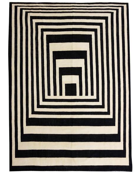 ILLUSION KILIM - 237cm x 174cm (7'9 x 5'8) - CONTEMPORARY RUGS - HANDMADE RUG COMPANY