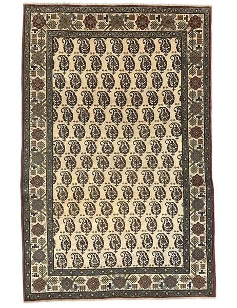 Antique Paisley Persian Qum - 210cm x 138cm (7ft x 4-7ft)