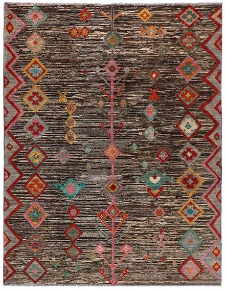 NOMADIC AFGHAN - 290cm x 245cm (9'6 x 8') - HANDMADE AFGHAN RUGS - HANDMADE RUG COMPANY