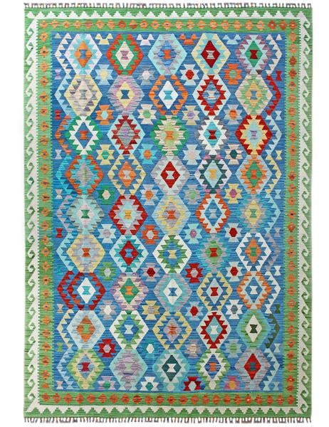 ARYANA KILIM - 285cm x 209cm (9'5 x 6'10) -  KILIM RUGS - HANDMADE RUGS