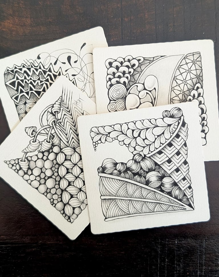traditional Zentangle tiles