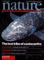 Nature 395, 335 (24 September 1998) , Coelacanth