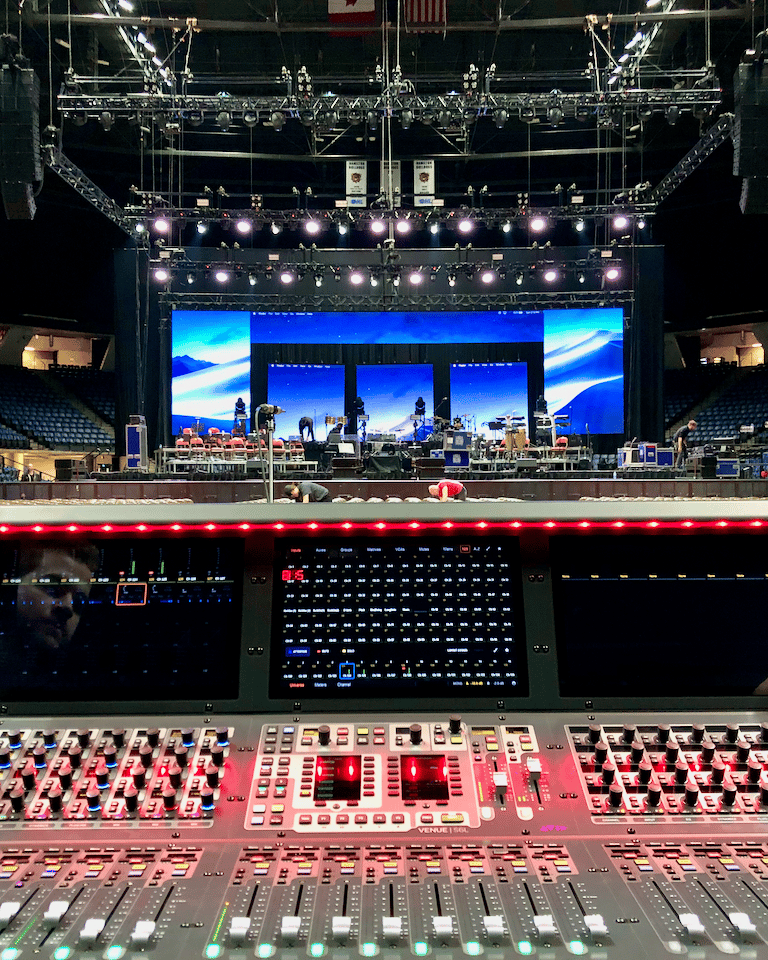 Live Event Production for an arena show in Ontario near Toronto running an Avid S6L Audio console.