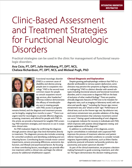 Clinic based treatment strategies for FND