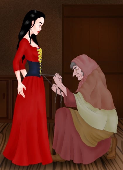 Snow White with corset illustration