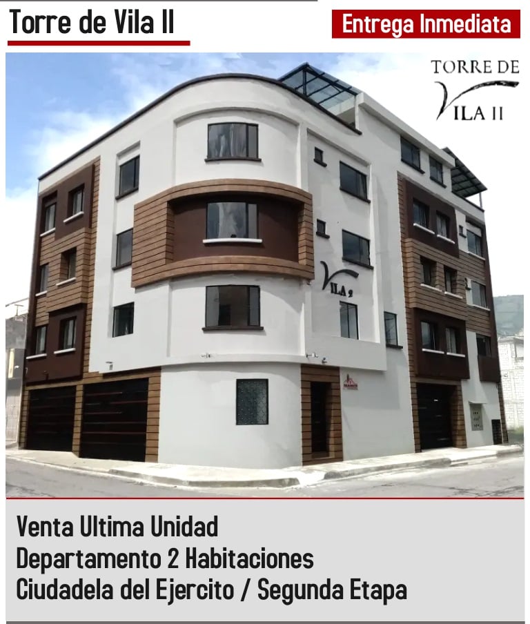 Torre de Vila 2 MAMPE Departamento Disponible Sur de Quito