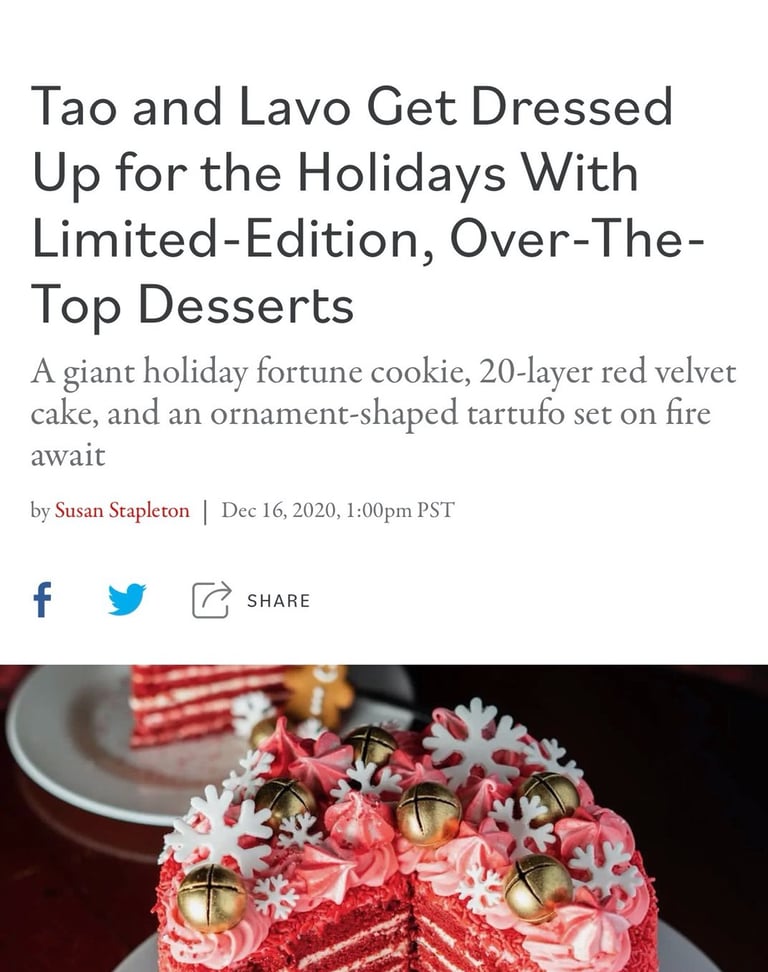 a 20 layer red velvet cake decorated for the holidays