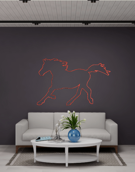 Running horse wall art - glow in the dark