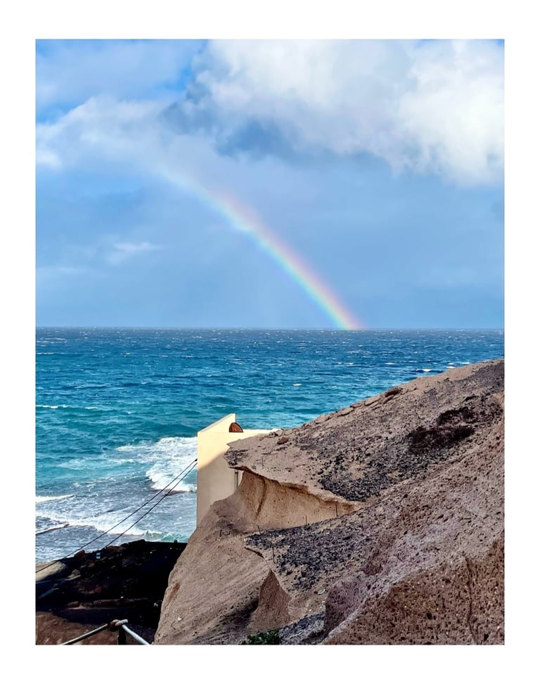 Rainbow in front of Casa Zia Madda in the Atlantic Ocean