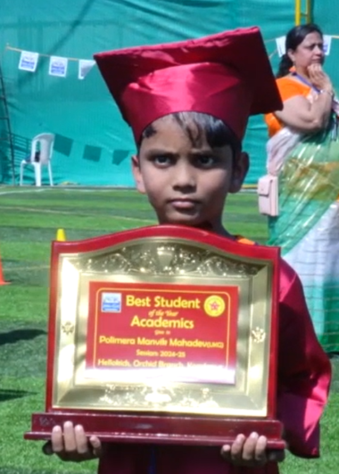 Student Of The Year 2024 Academics Polimera-Manvik-Mahadev Hellokids Kondapur Hyderabad