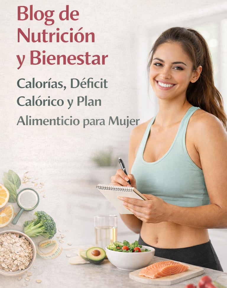 Mujer joven planificando su alimentación saludable en cocina moderna para blog de nutrición y bienes