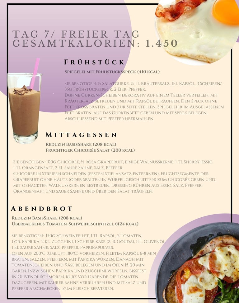 helenas diaetshop diaetplan für 1 woche mit reduzin diaetshake und mischkostmahlzeiten tag 7