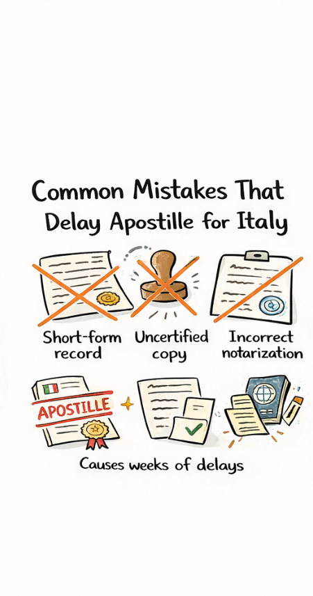 Common Mistake That Delay Apostille For Italy