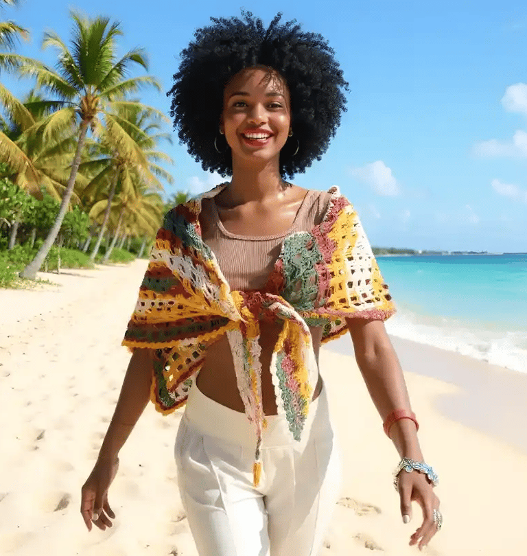  Châle au crochet Mozamba