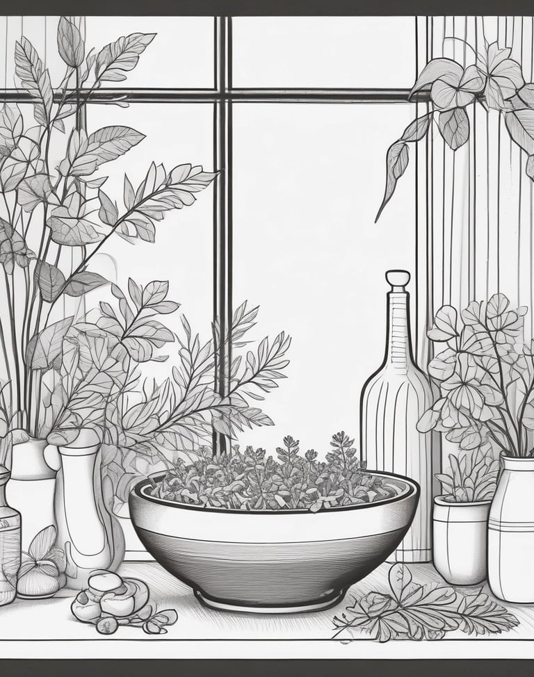 delicate black-and-white line drawing of a neem leaf, symbolizing natural healing.