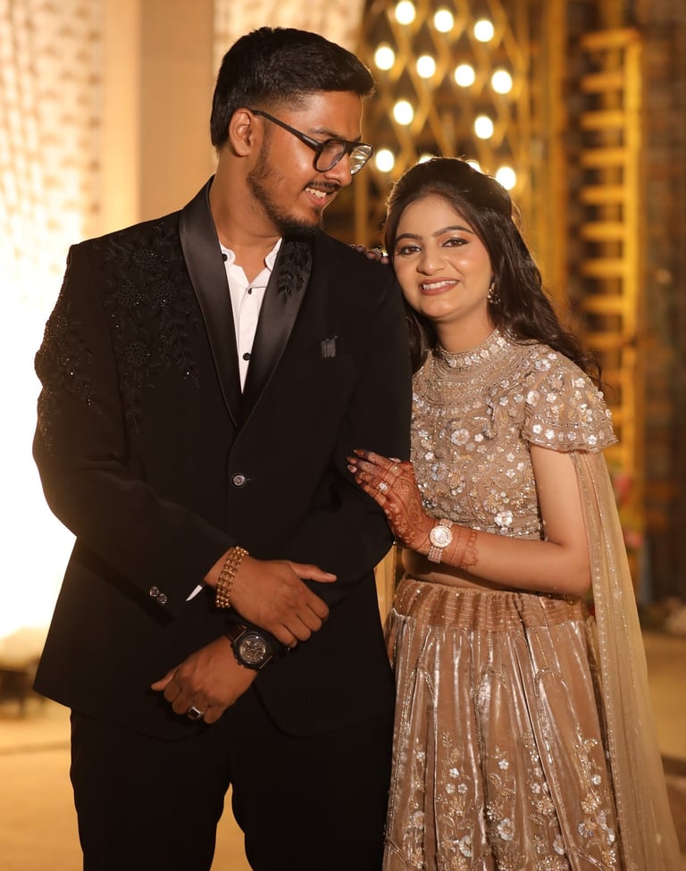 “Vadodara bride wedding makeup look by R&D Bridal Makeup, elegant bridal styling for party plot wedd