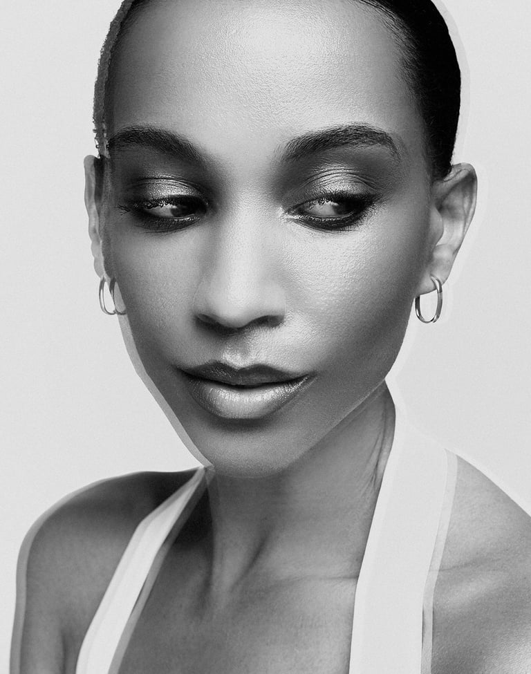 Portrait beauté noir et blanc