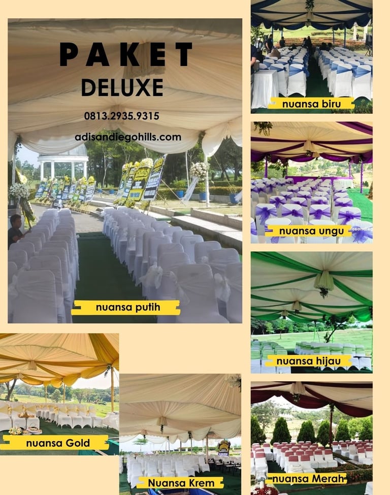 San Diego Hills Memorial Park Paket Tenda Deluxe dengan pilihan warna