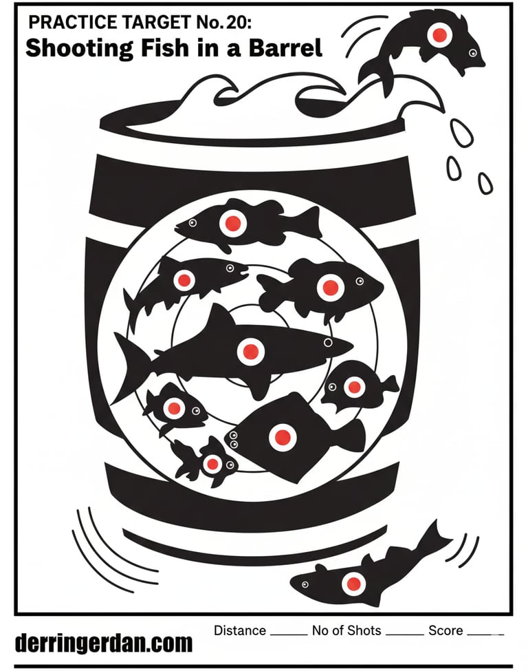 Shooting fish in a barrel target
