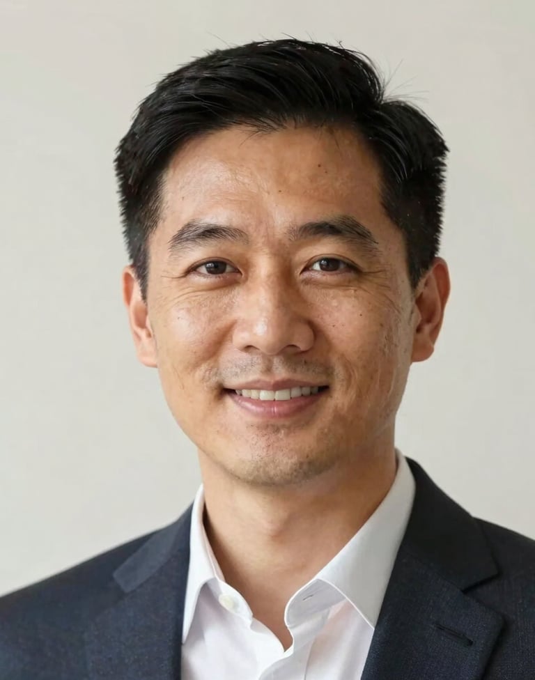 A professional and warm business headshot of a person in Burlington, set against a simple off-white background. The lighting is bright yet soft, creating a modern and reassuring look that reflects a high-end corporate photographer style.