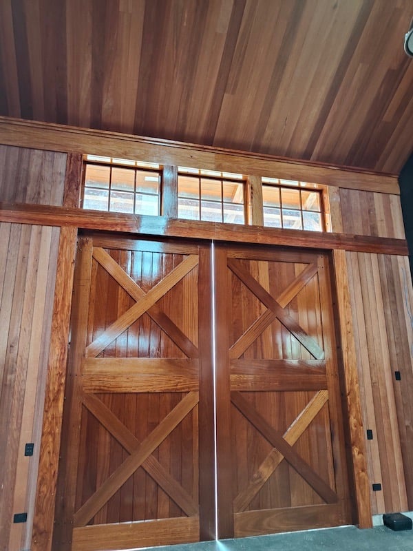 Stables barn doors inside new build window