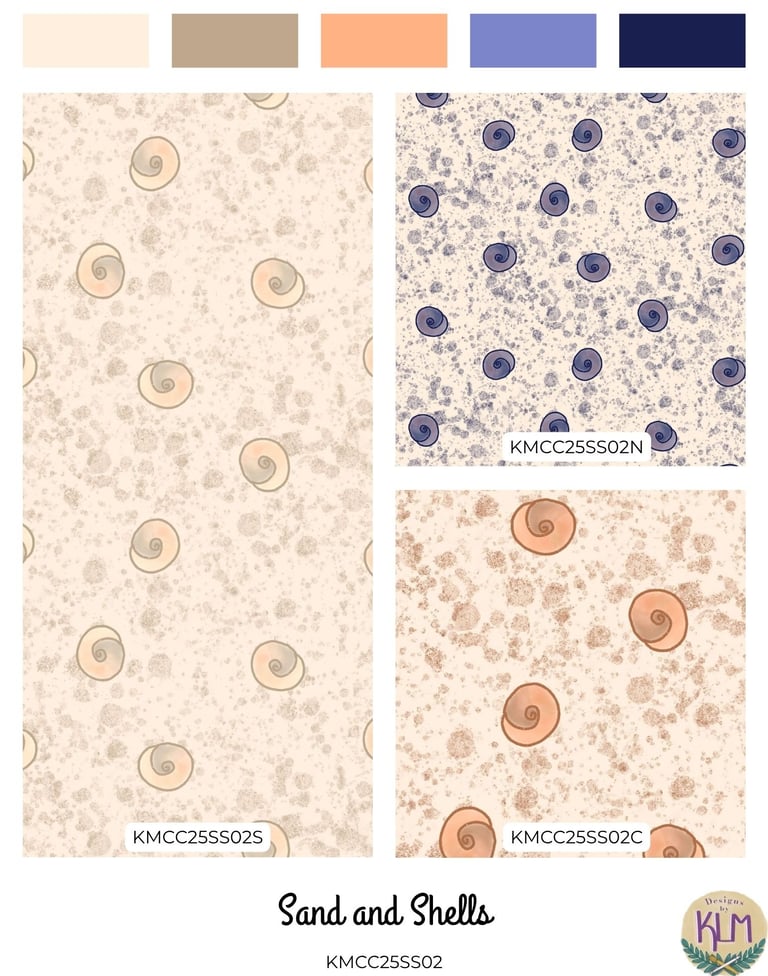a pattern of opalescent seashells