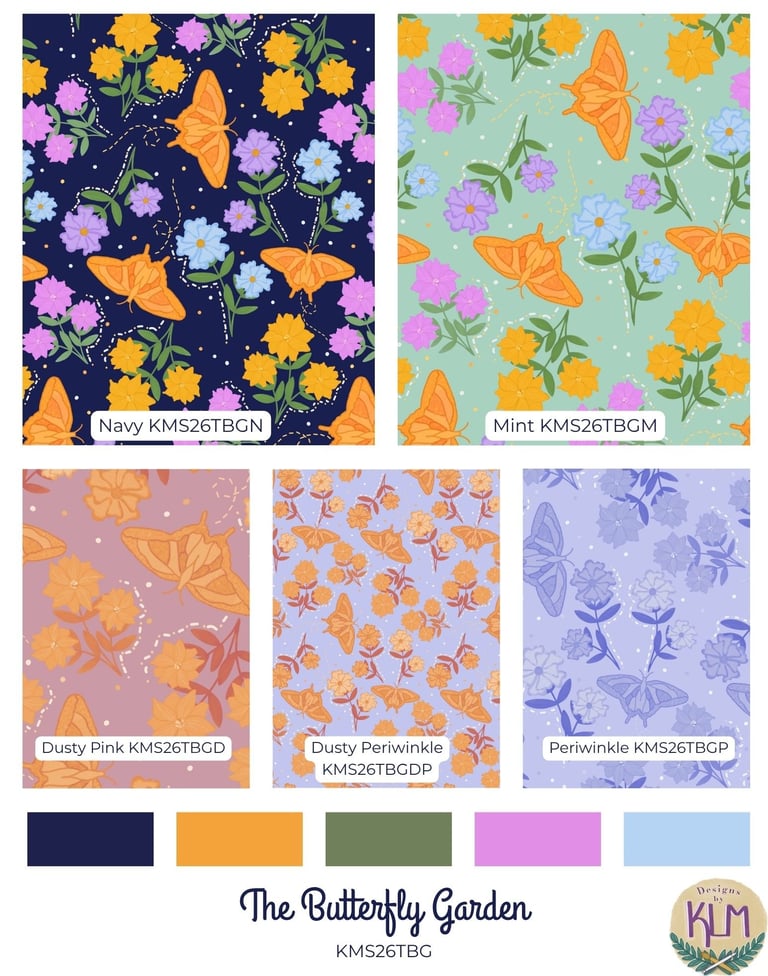 a collection of colorful butterflies and flowers in a variety of colors