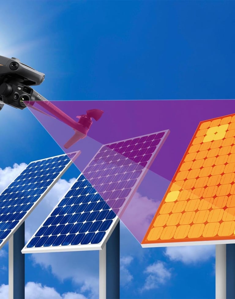 A drone doing inspection with a thermal camera