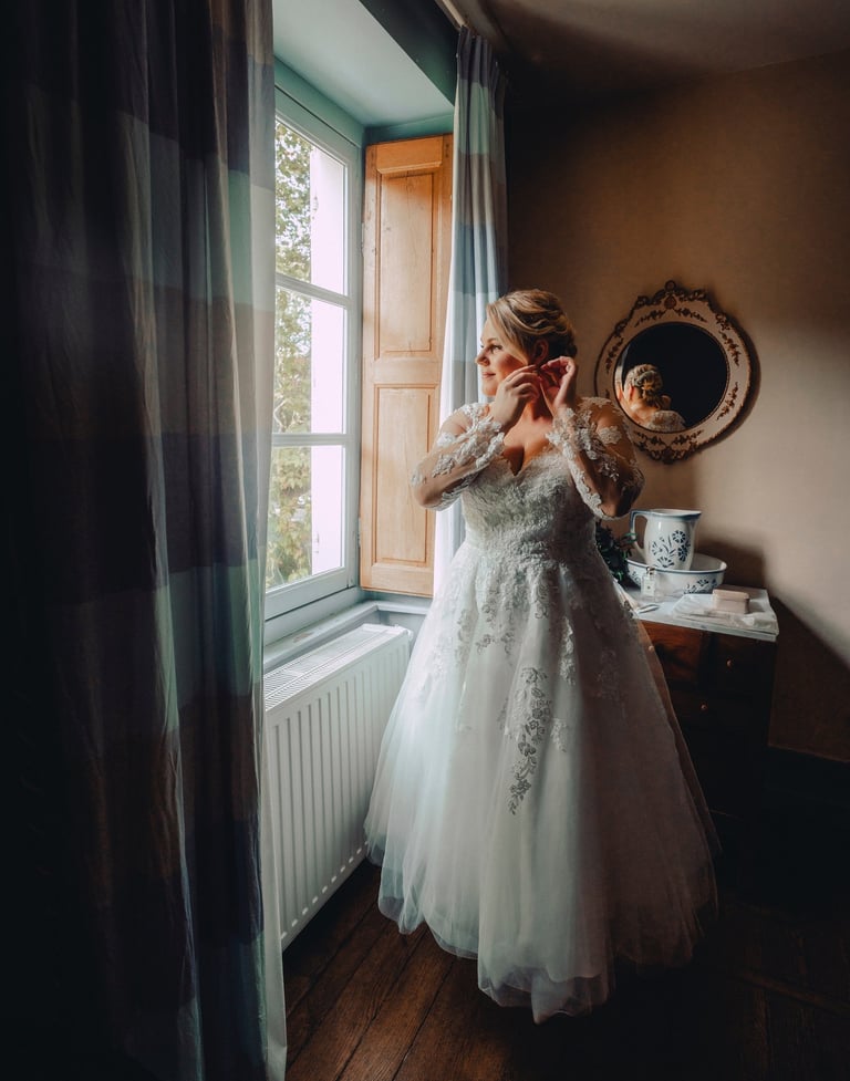 Préparatif de la mariée pour son mariage dans le Beaujolais