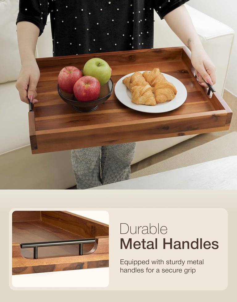 Large Wooden Tray for Ottoman