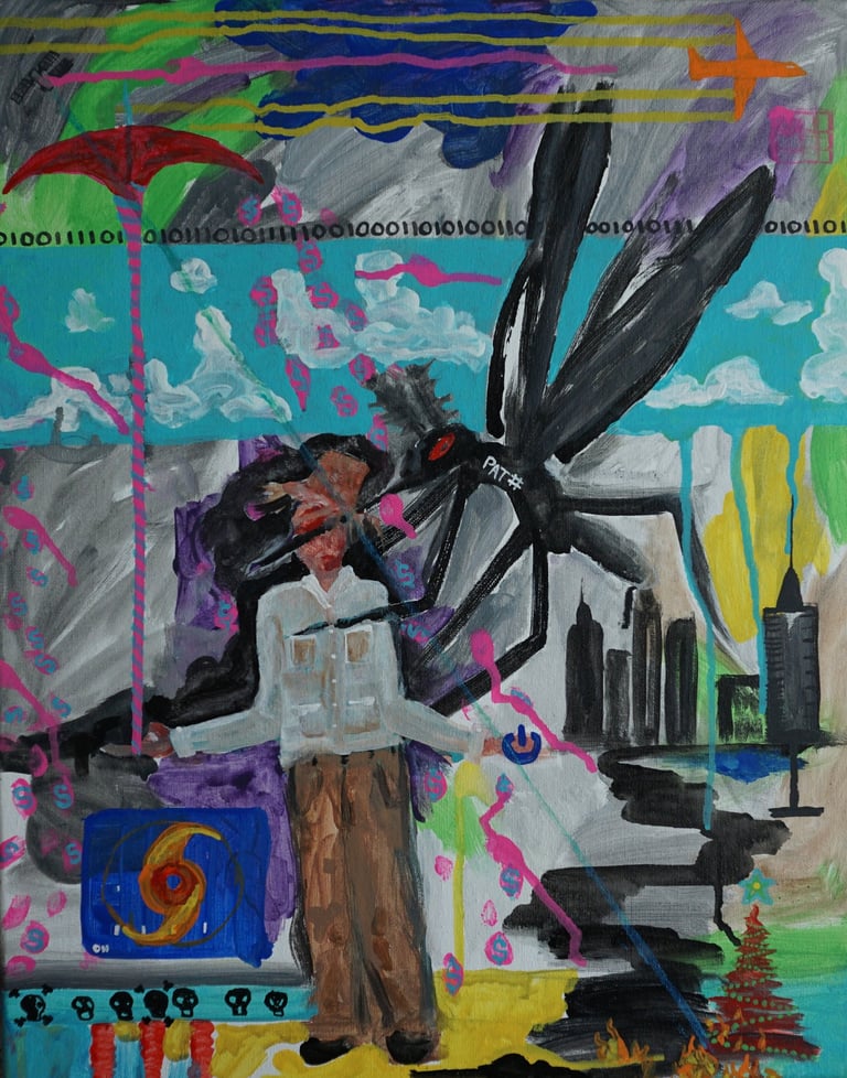 Kevo 2023 Painting/Canvas/Semiotic/Expressionism/ Storytelling/Colonize/Power/war/deployment