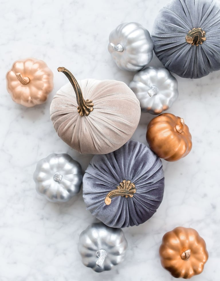 metallic pumpkins