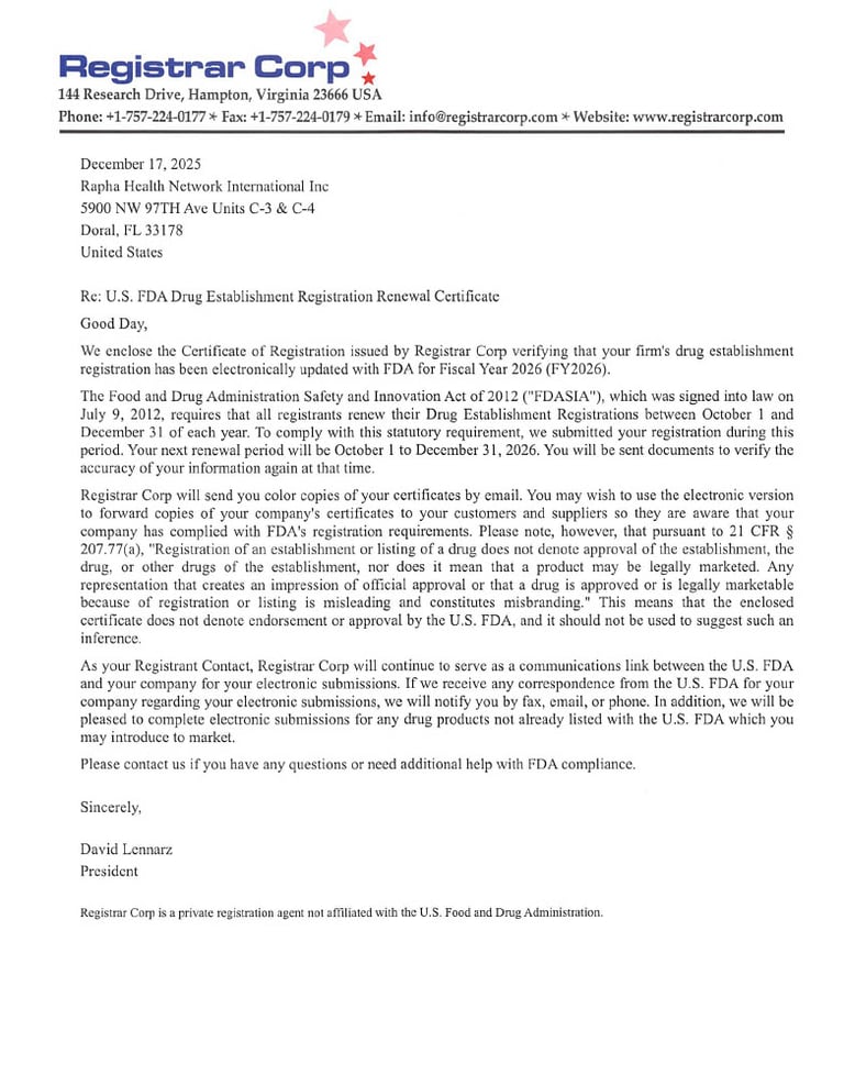 Certificate of Registration 