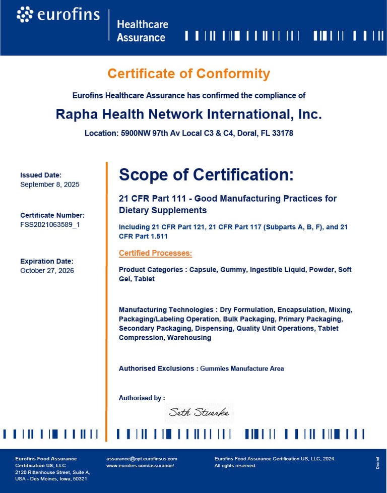 Certificate of Conformity
