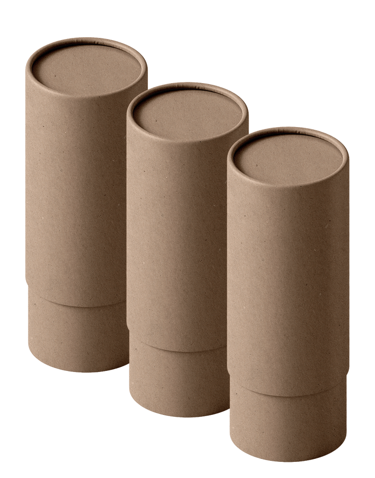 three brown mailing paper tube