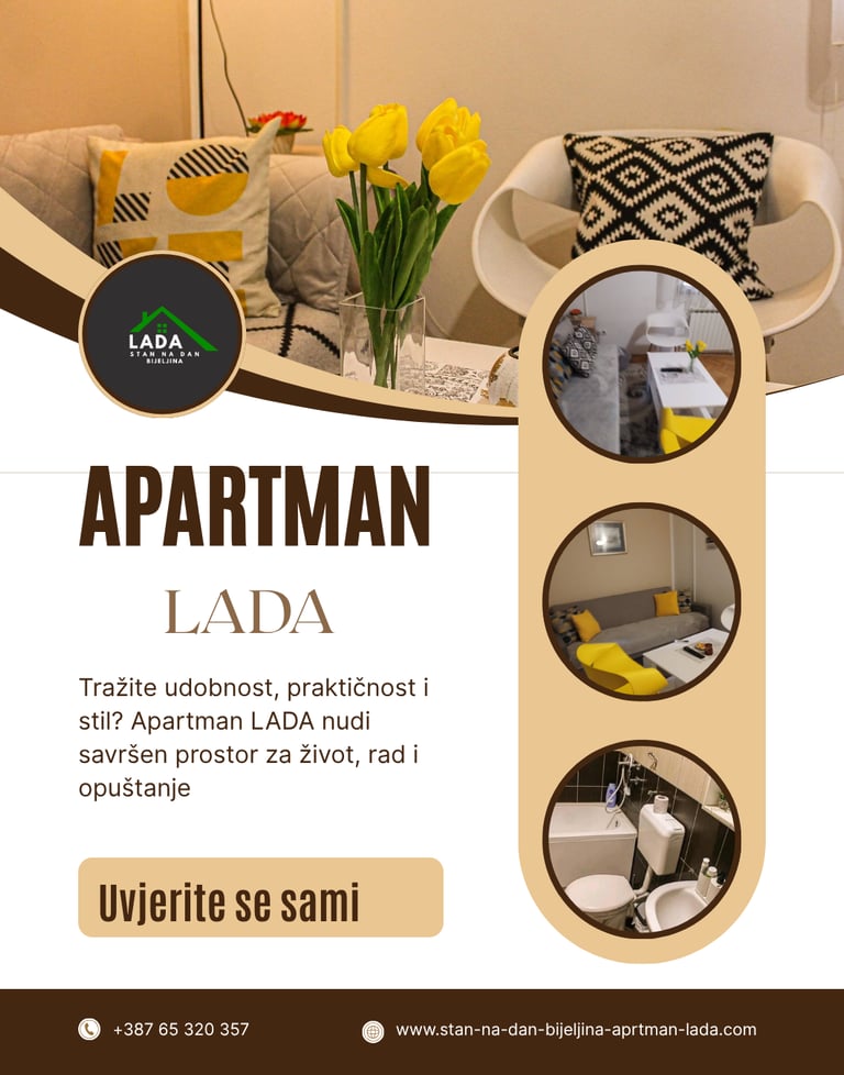 a flyer for a apartment in a hotel