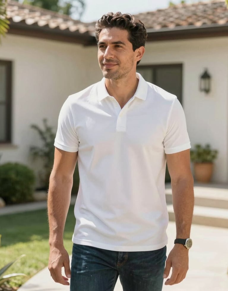 A lifestyle photograph of Ricardo Martinez in a bright, modern North American garden, reflecting a welcoming and family-oriented persona.