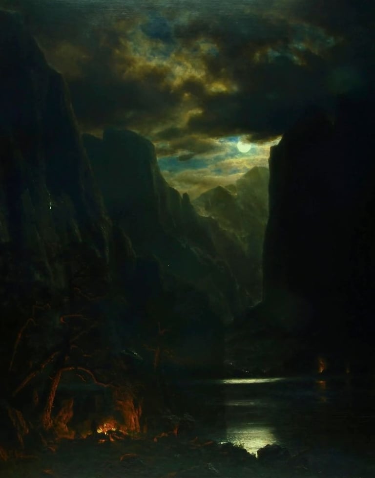 Oil painting by Albert Bierstadt