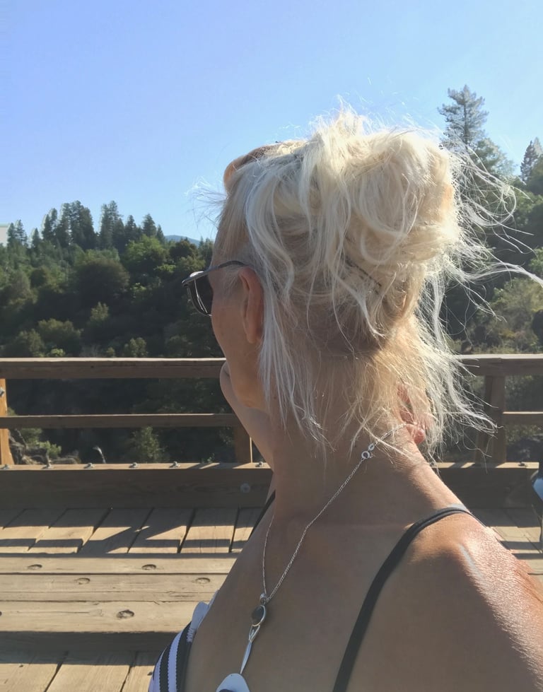 Looking through my rearview at Burney Ca