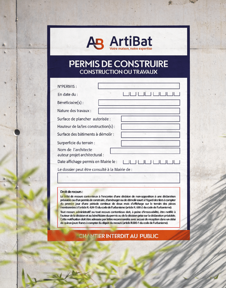 Réalisation : Panneaux de chantier pour ARTIBAT - Amy Atelier Graphique