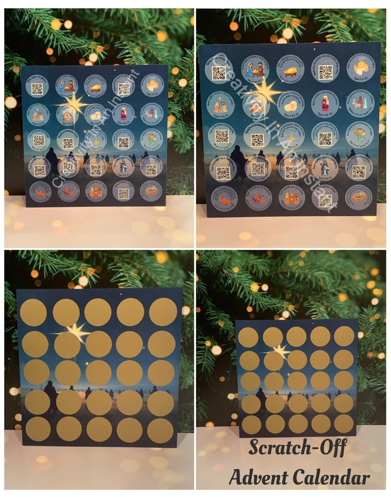 Scratch-Off Advent Calendar with Scriptures and Family Activities 