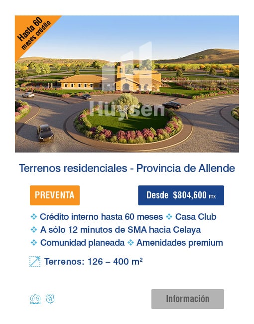 invierte en terrenos en preventa en San Miguel de Allende