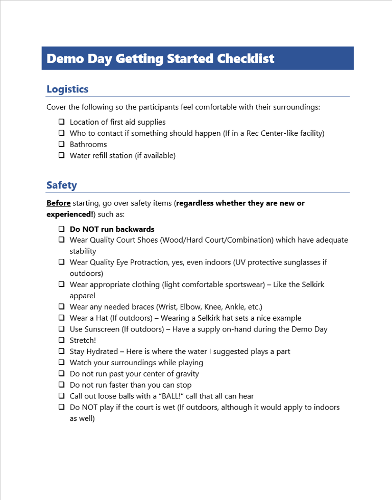 Getting Started Checklist Template