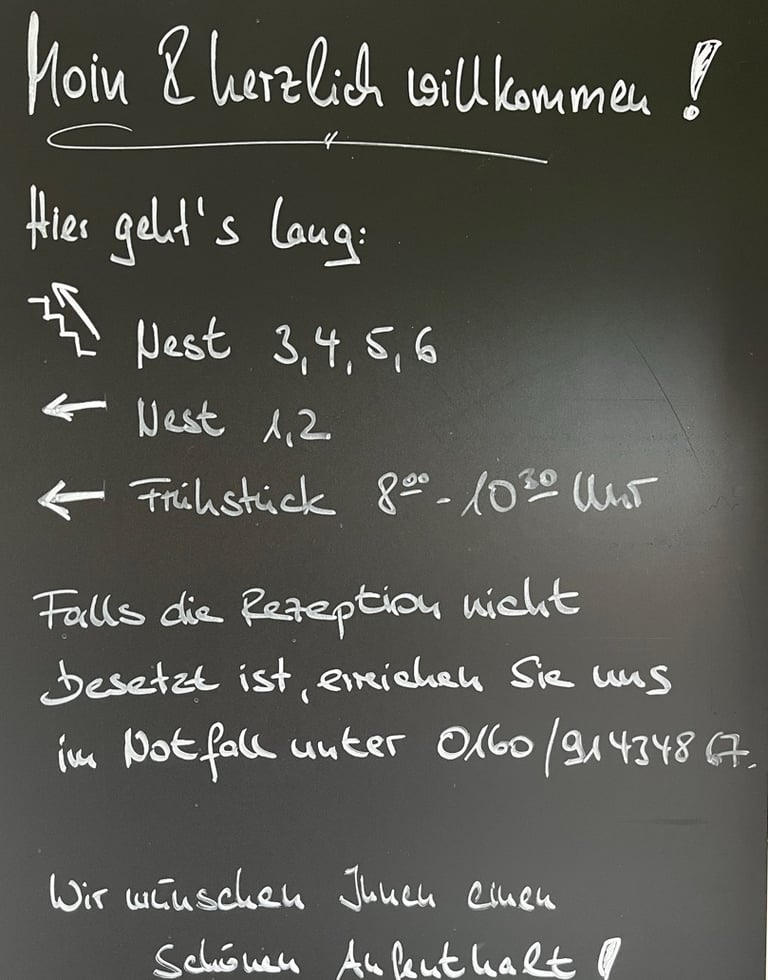 Hotel DunenNest - Wegweiser zu den Zimmer