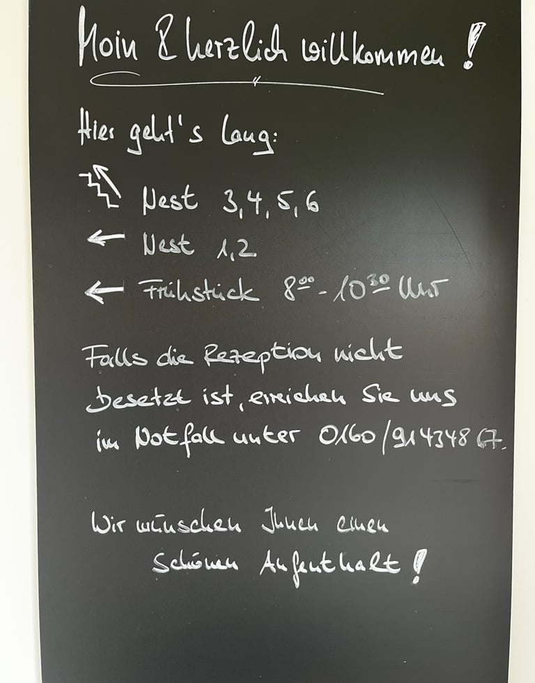 Hotel DunenNest - Wegweiser zu den Zimmer