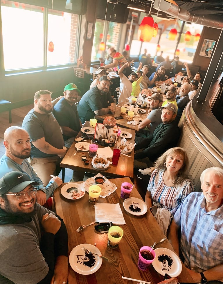 Aynes Landscape Team at group lunch