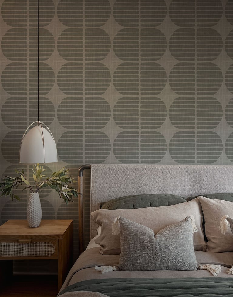 Japandi Modern Retro designer wallpaper thumbnail for bedrooms.
